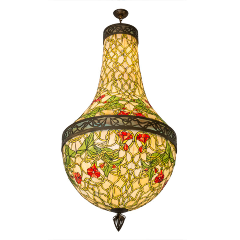 Luminaire suspendu en cuivre antique à 8 lumières Rayden