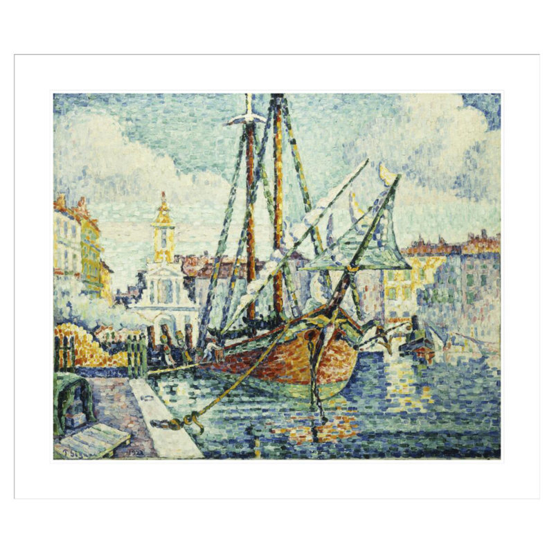 «The Port of St. Tropez» par Paul Signac - Impression giclée encadrée, H 33,5 po x l 39,28 po