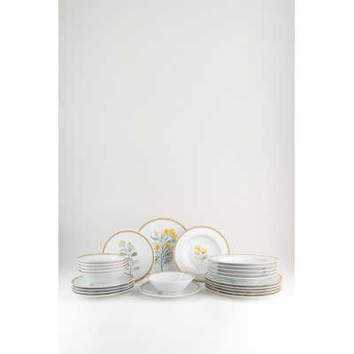 Service de table 24 pièces 100% porcelaine florale