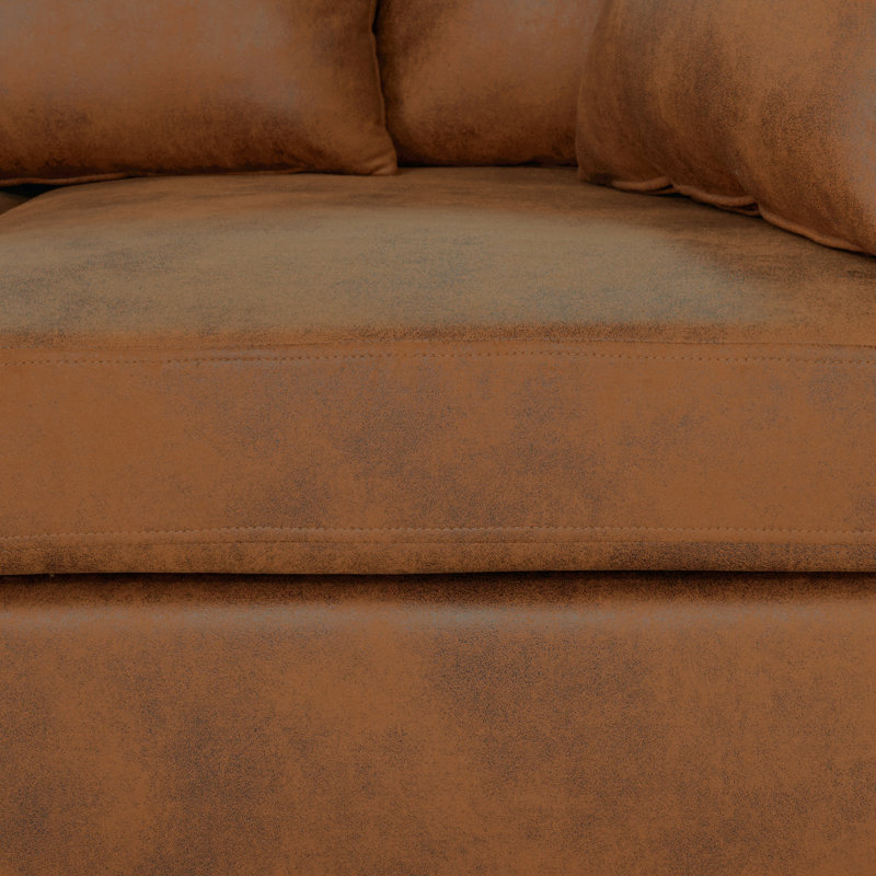 Canapé modulaire 6 pièces Belandina, Velours côtelé rouge 2