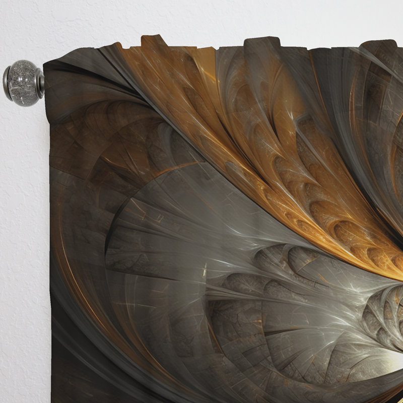 Gefen - Blue And Gold Fractal Enigmas IV - Modern Velvet Curtain - Room Darkening - 1 panel, 52" W x 84" L