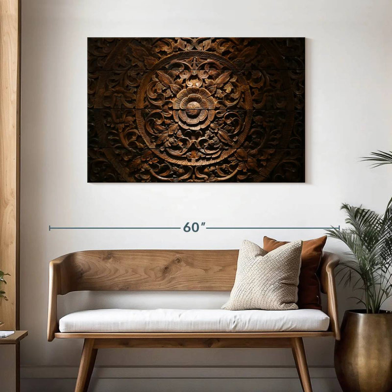 Senne Carved Wood Florals, 30" H x 45" W