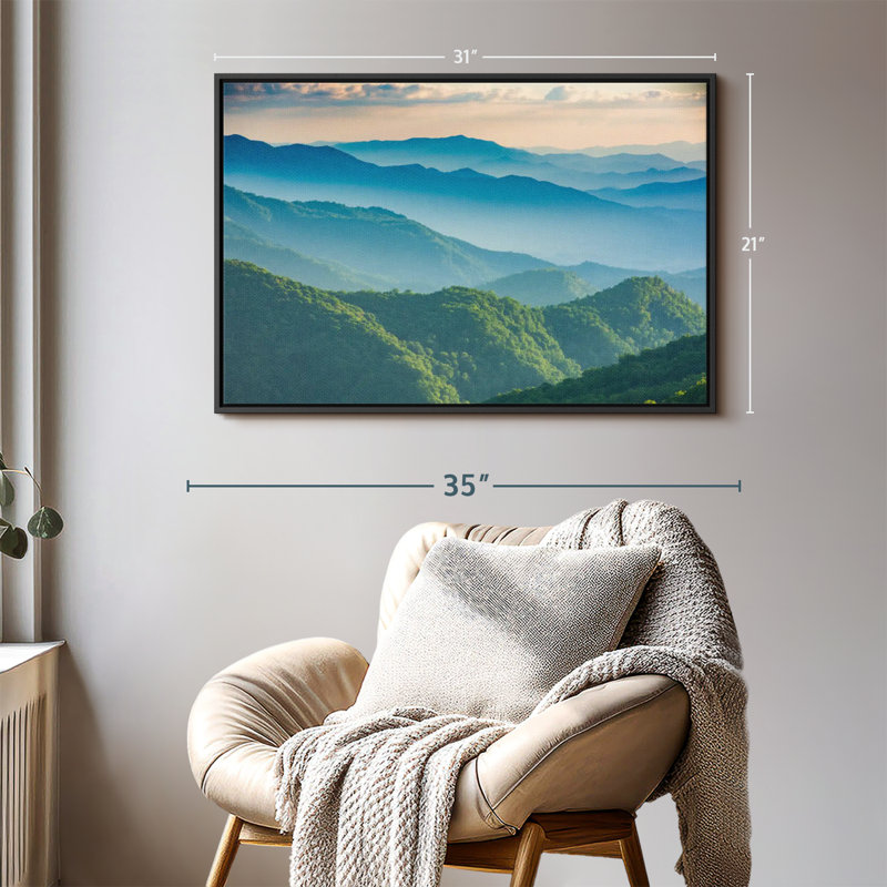 Nature «Misty Mountains Wall Art», H 21 po x l 31 po