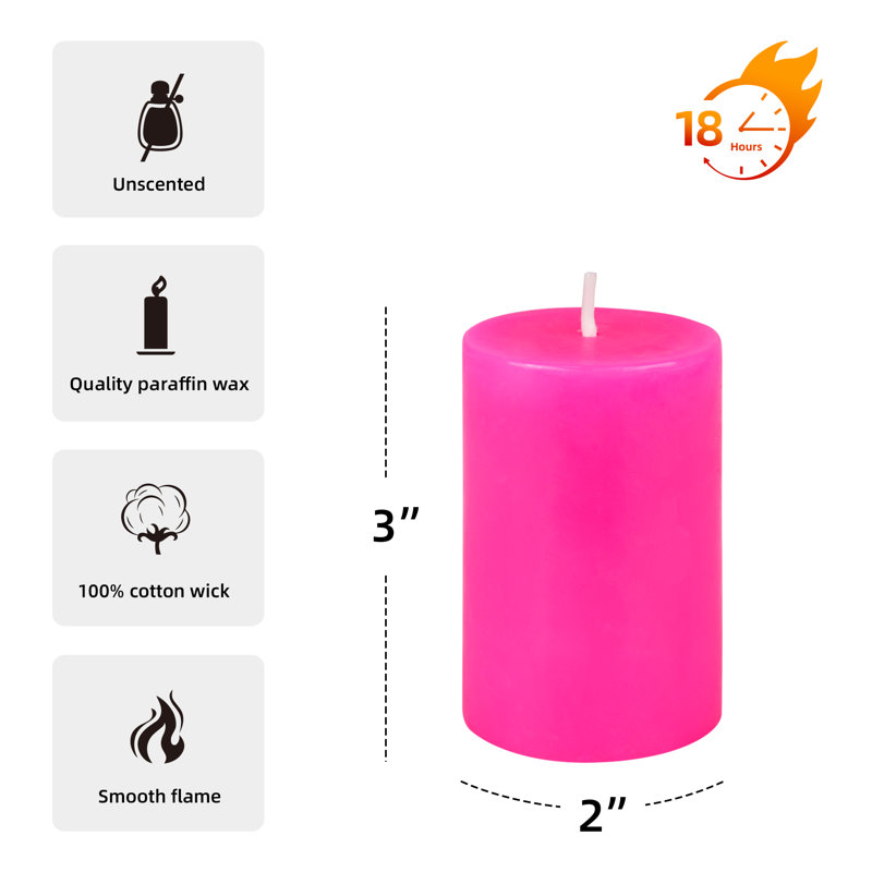 Bougie flottante non parfumée, 1, Rose vif, 2 po x 3 po