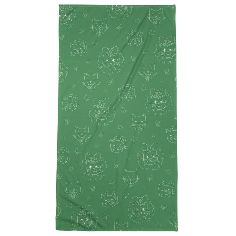 Beach Towel, Green, Microfiber