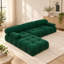Canapé modulaire et chaise longue en velours réversible en L de 104 po avec repose-pieds Jesse-1882918371