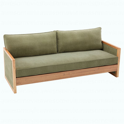 Modern Three-Seater Sofa 77.8" Sofa Couch Chenille Upholstery Sofa For Living Room, Green