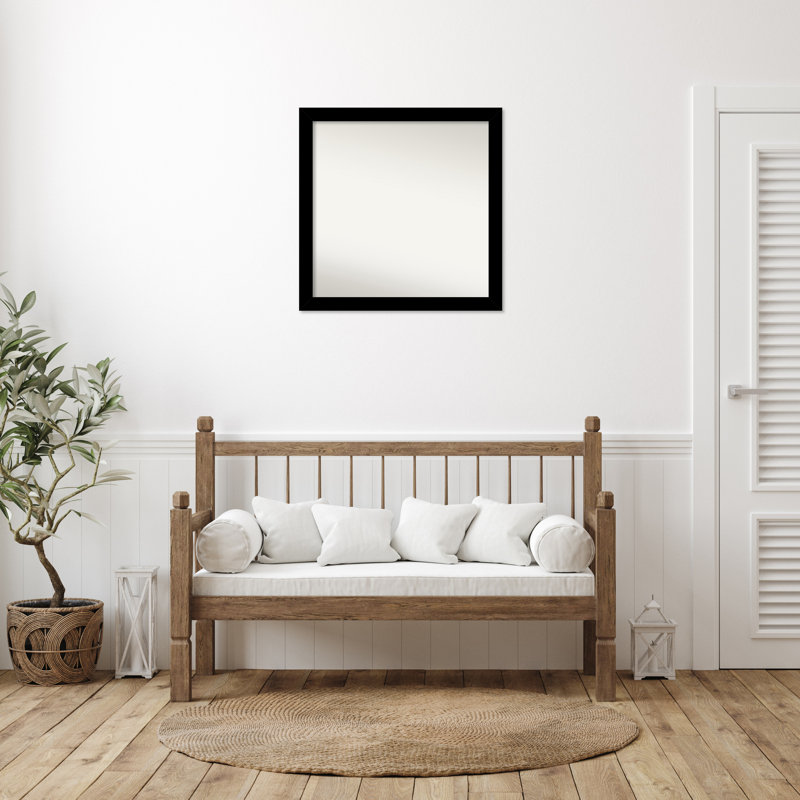 Jillissa Solid Wood Wall Mirror, Black, Square, 29.25" x 29.25"