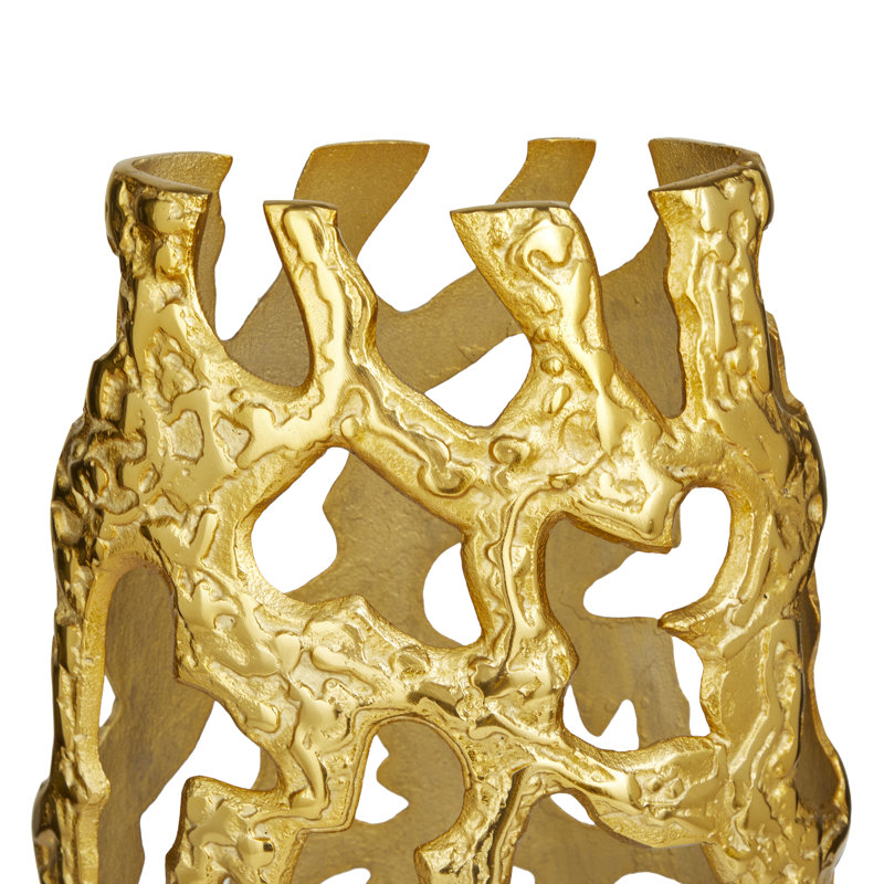 Vase en aluminium et métal, Or