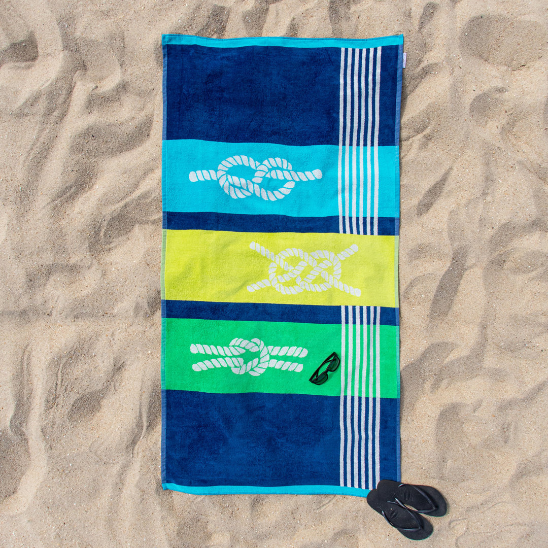 Velasquez Oversized Marine Knots 100% Cotton Beach Towel Longshore Tides