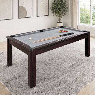 Ensemble de table de billard multi-jeux 3 en 1 avec plateau de salle à manger et tennis de table Gosports - avec accessoires, 7 pi, chêne foncé Gosports
