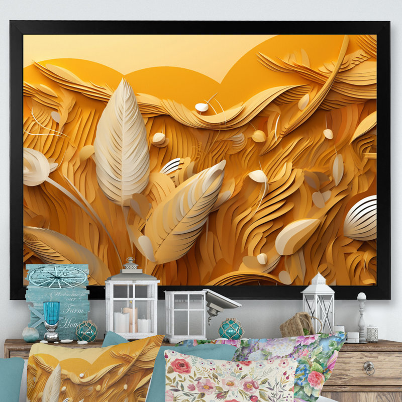 Golden Harvest Cord Field IV sur toile, H 30 po x l 40 po x P 1,5 po, Cadre simple noir