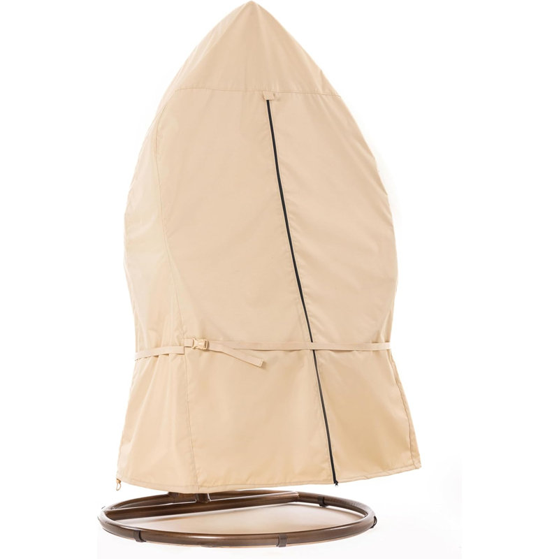 Waterproof Outdoor Patio Egg Chair Cover: Latest Rip-Stop Fabric, 3-Year Warranty - 70'' H X 45'' W X 45'' D, Beige