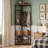 Space-Saving Corner Freestanding Hall Tree Coat Rack, Spacious Storage Shelves & Removable Durable Hooks, Anti-Tip Design Fits Entryway-1262767578