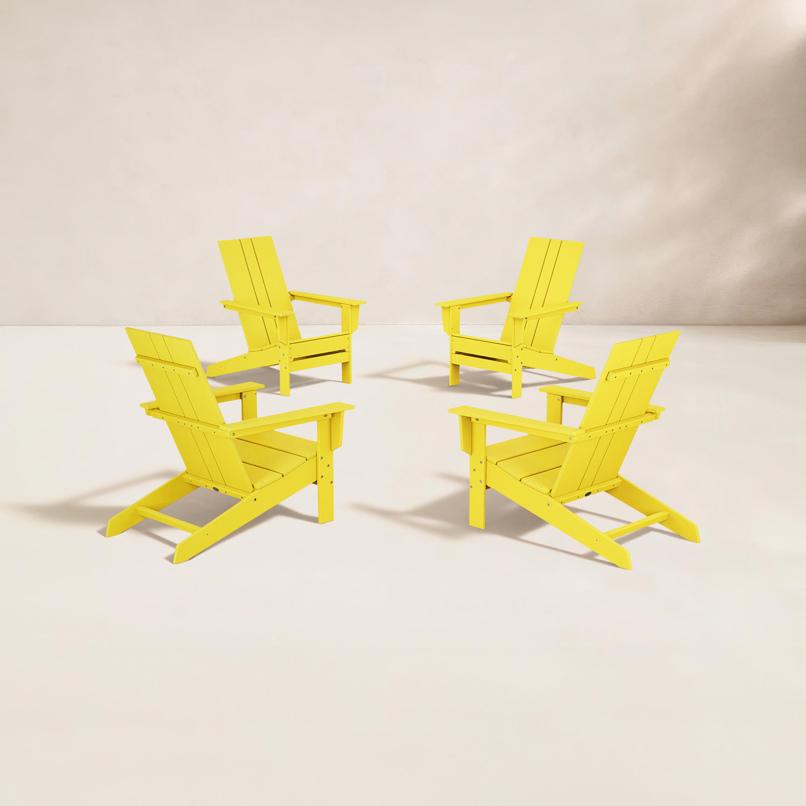 POLYWOOD® x Adirondack Chair Set, Lemon