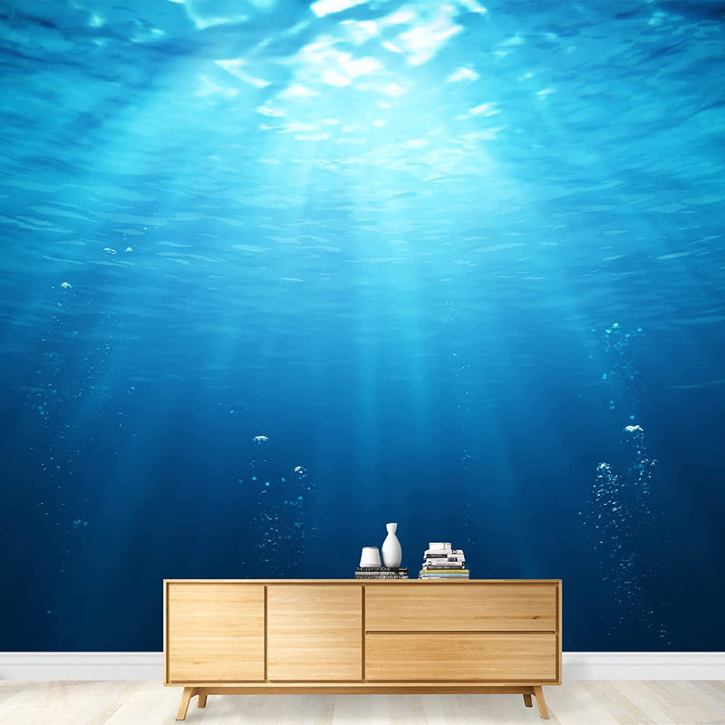 Murale à peindre Blue Ocean Deep Sea M05 L 8 pi 4 po x l 144 po, L 100 po x l 144 po