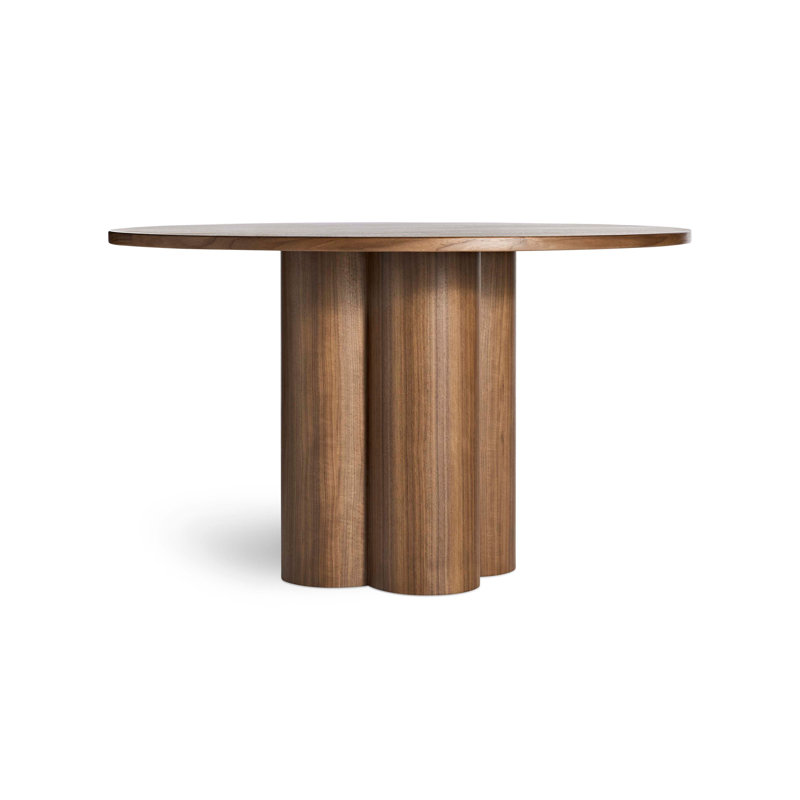 4 Quarter Round Solid Wood Dining Table, 48" W x 48" L, Walnut