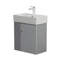 Ensemble de meuble-lavabo mural 21,6 po avec lavabo en céramique, porte à fermeture douce, tablette gauche flottante, assemblage requis, gris GF-25VB06-21MGL (W1573S00092)