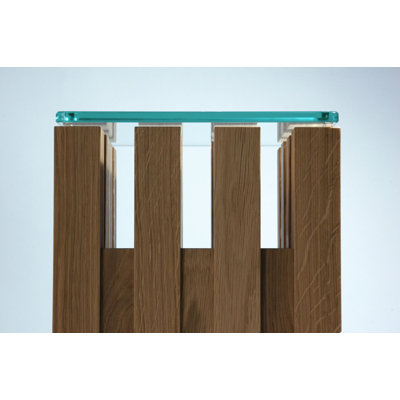 Delong Glass Top End Table