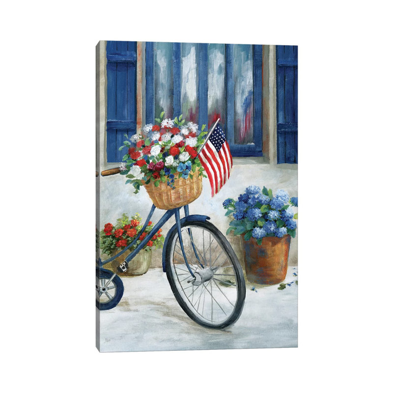 «Patriot Bike II» par Nan - impression, H 48 po x l 32 po x P 1,5 po, Toile tendue