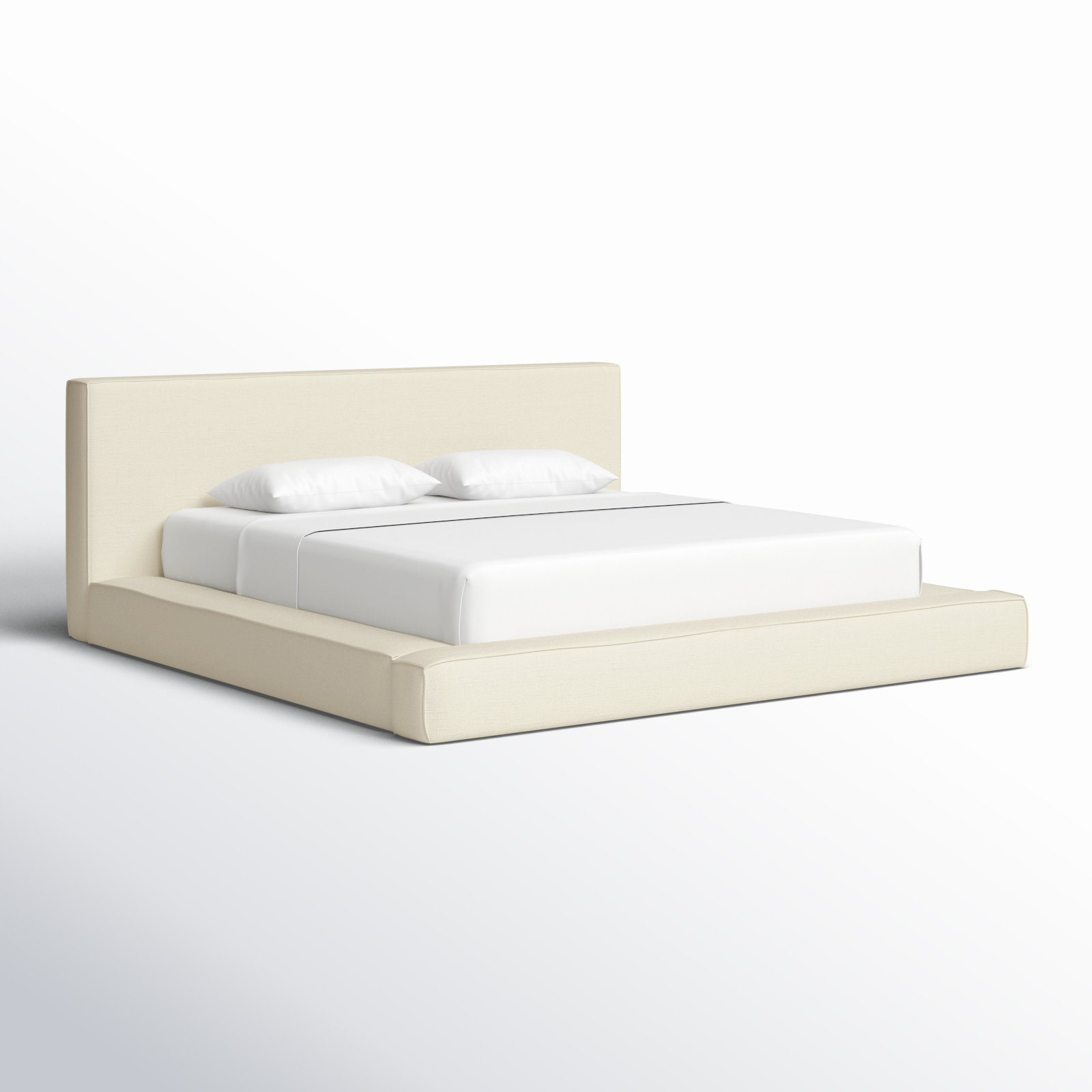 Corda Linen Upholstered Bed, Cream, King