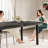 Dining Table for 6-8 People, 70" Acacia Wood Rustic Rectangular Dinner Table with Metal Frame, Sandblast Finish, Natural Stained, Indoor Outdoor Kitchen Dining Room Table Large 70x33.2x30 inch-784009909