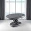 Table de bout sculpturale moderne à haute brillance grise avec forme organique-2110353452