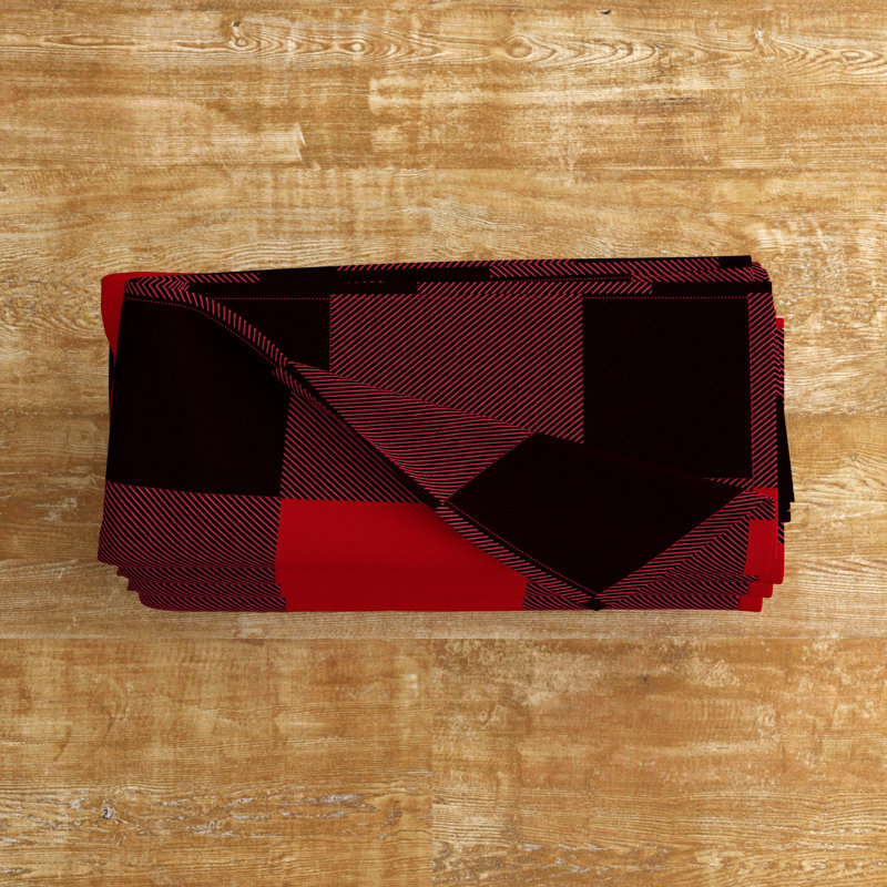 Dannyell Cotton Plaid Rectangle, Red
