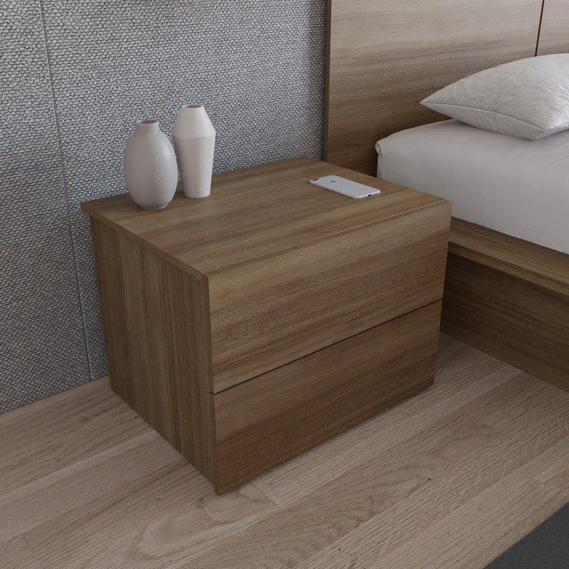 Antonnio 2 Drawer Nightstand, Brown