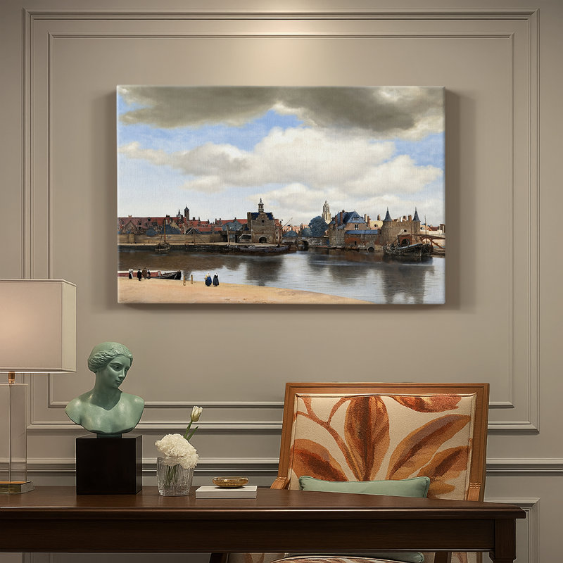 "Verdeer", art mural de qualité musée "View of Delft", 32 x 48