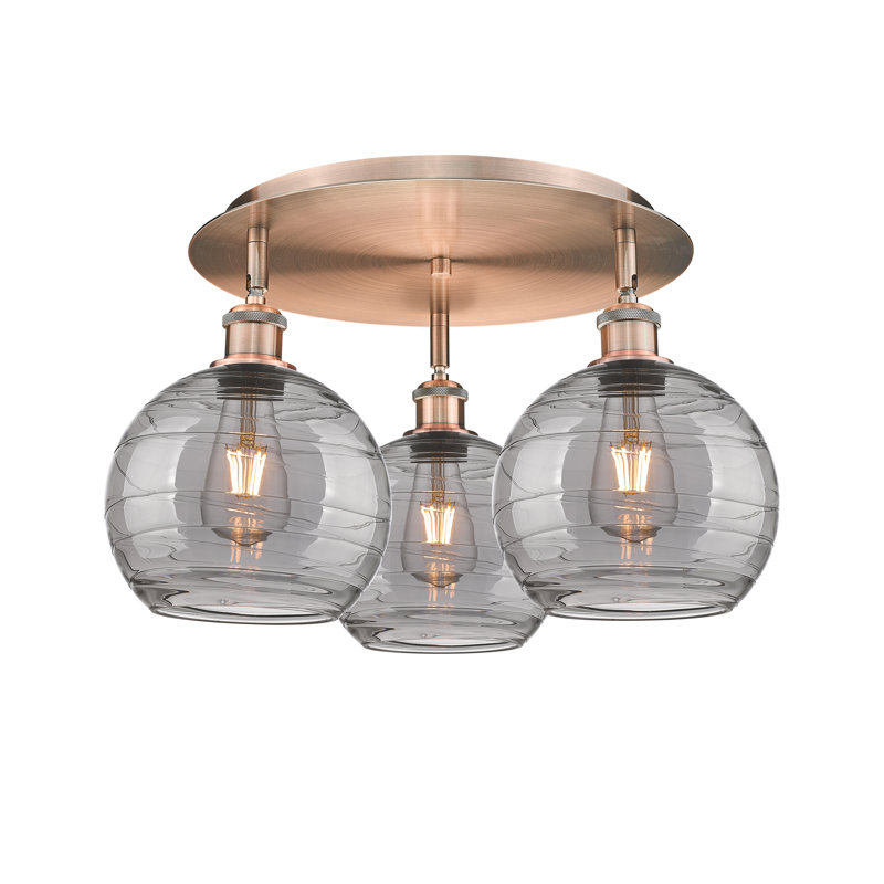 Plafonnier encastré Essex, Cuivre antique, H 10,88 po x l 19,75 po x P 19,75 po