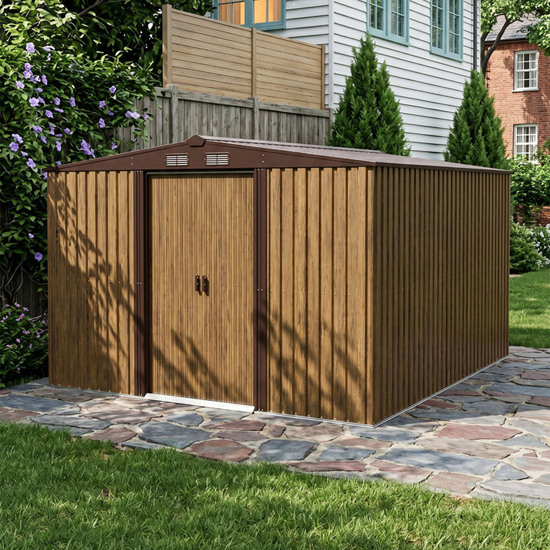 12x10 FT Large Metal Garden Tool Storage Shed