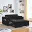 Canapé-lit inclinable à deux places de 54 po avec accoudoirs avec rangement et poches latérales, dossier réglable et coussin lombaire pour appartements, salons, etc. avec prise de courant USB