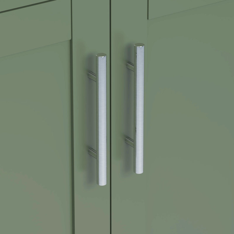 Ensemble de meuble-lavabo autoportant 24 po Aurilla en vert forêt avec plateau en quartz Carrara blanc Aurilla, Vert forêt