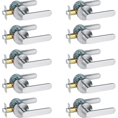Ensemble d'entrée avec pêne dormant électronique et poignée de porte avec levier