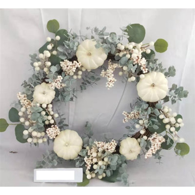 Faux Pumpkin & Gourds Twig 50cm Wreath