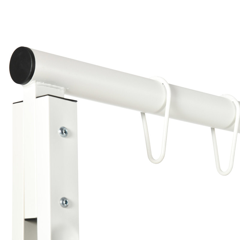 Support de balançoire en métal d'une capacité de 528 lb, blanc, rendant les espaces extérieurs encore plus fascinants