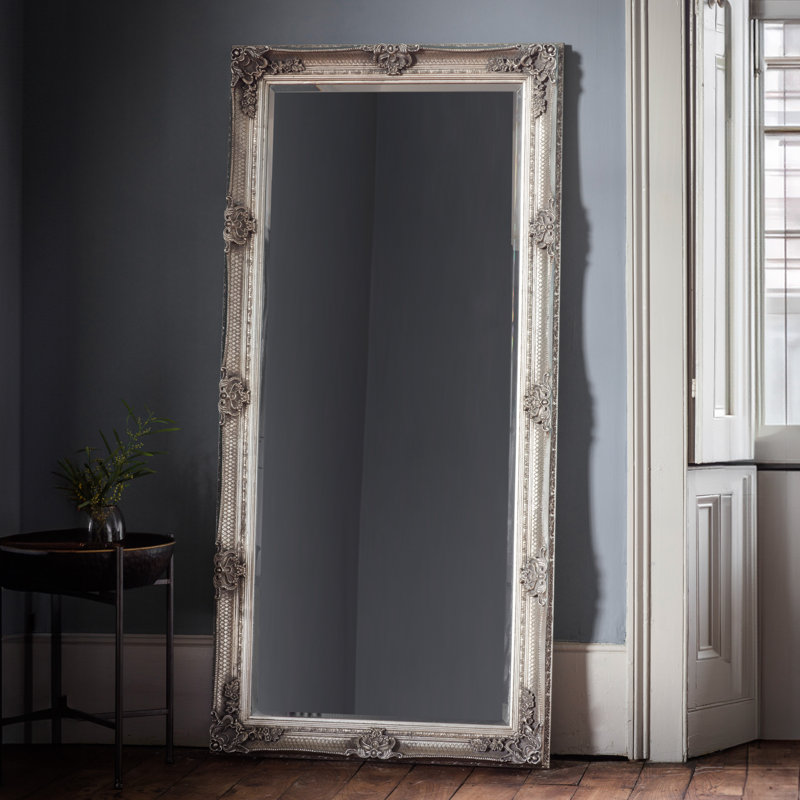 Lindsay Wood Flat Floor Mirror, Silver