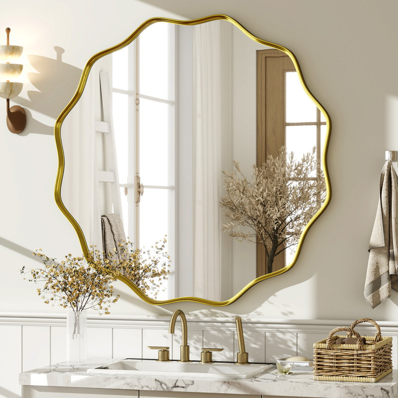 Miroir de salle de bain, Doré, 24 po x 24 po