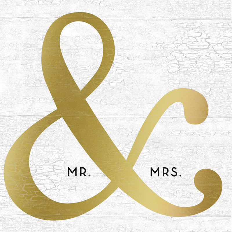 Ampersand Mr Mrs - Wrapped Canvas Print, 122cm H x 122cm W