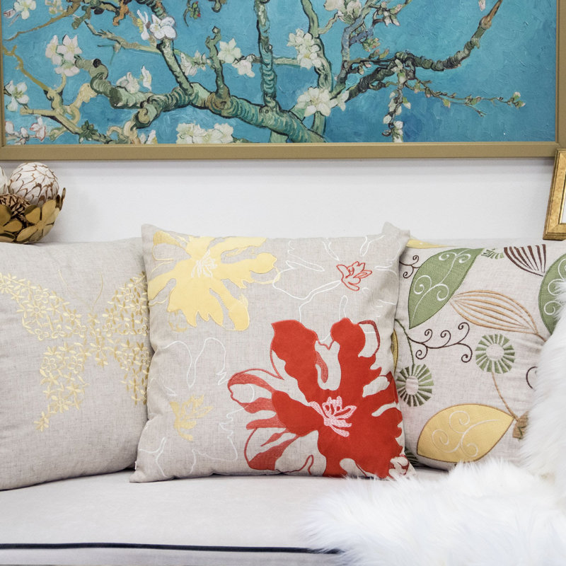 Floral Throw Pillow, Amber