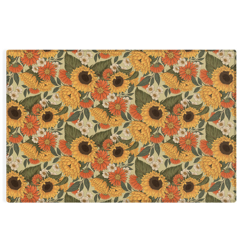 Ayrica Chenille Floral Rug, Rectangle 5' x 7'