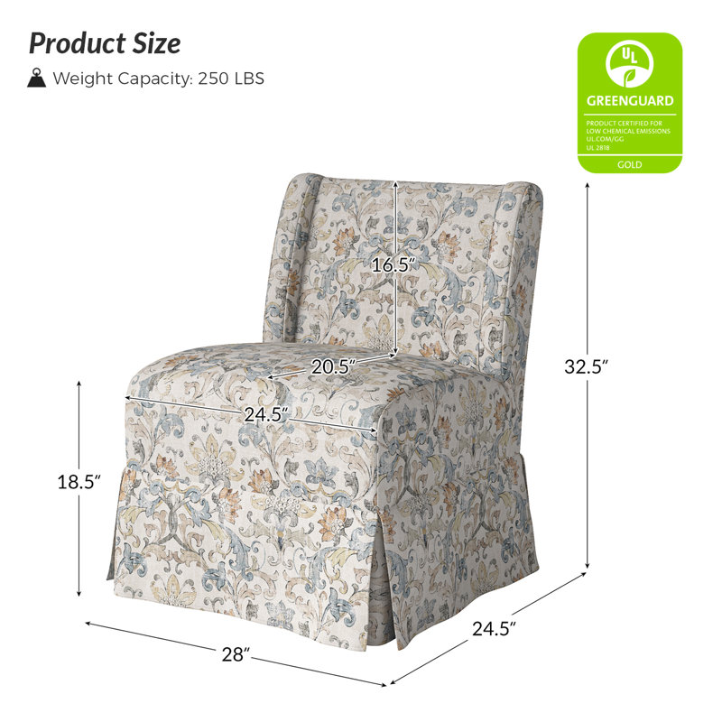 Averykate 28'' Wide Slipcovered Chair with Wingback, Beige