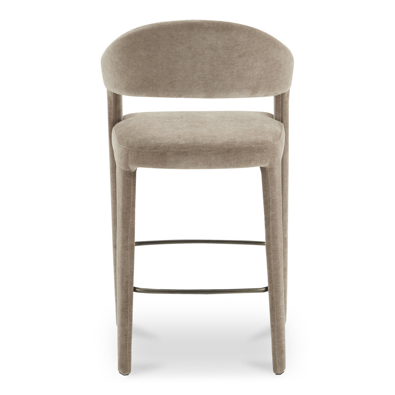 Martens Upholstered Stool, Bar Stool (30.3" Seat Height), Camel Polyester