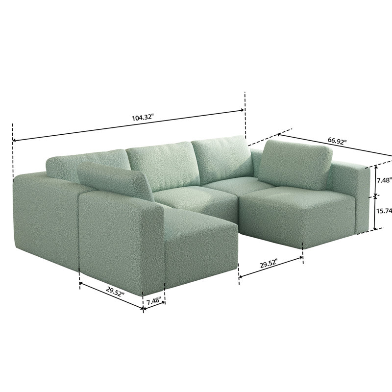 Modulaire avec méridienne Canapé-lit en forme de U. Sac à ressorts en éponge comprimé. Confort, élégance et combinaison. Canapé-lit modulaire sans installation . Ressorts en mousse mémoire. Installation. Relaxant