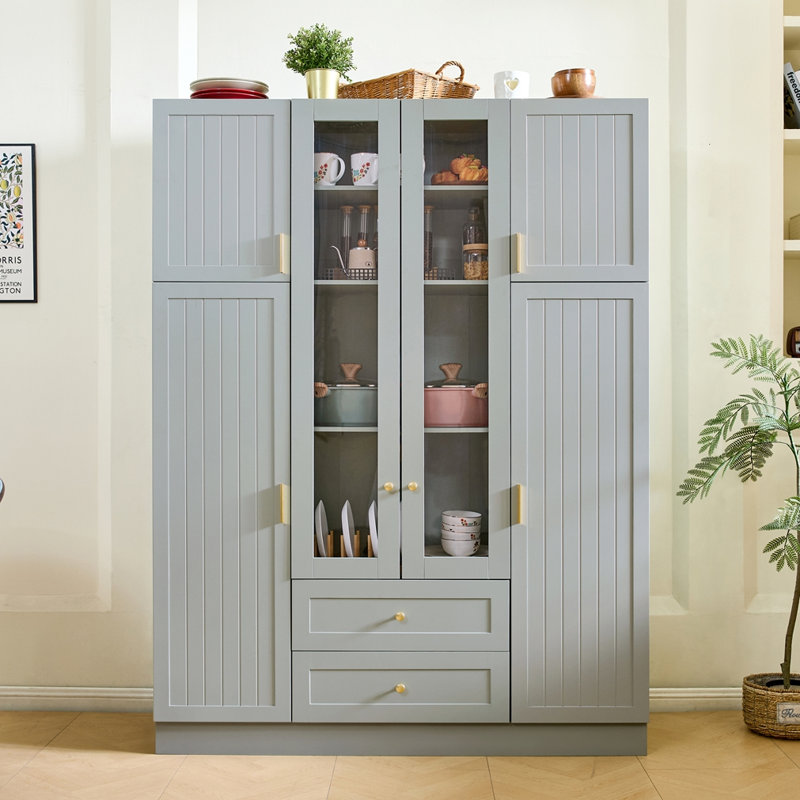 Grand garde-manger moderne avec 6 portes, Vert
