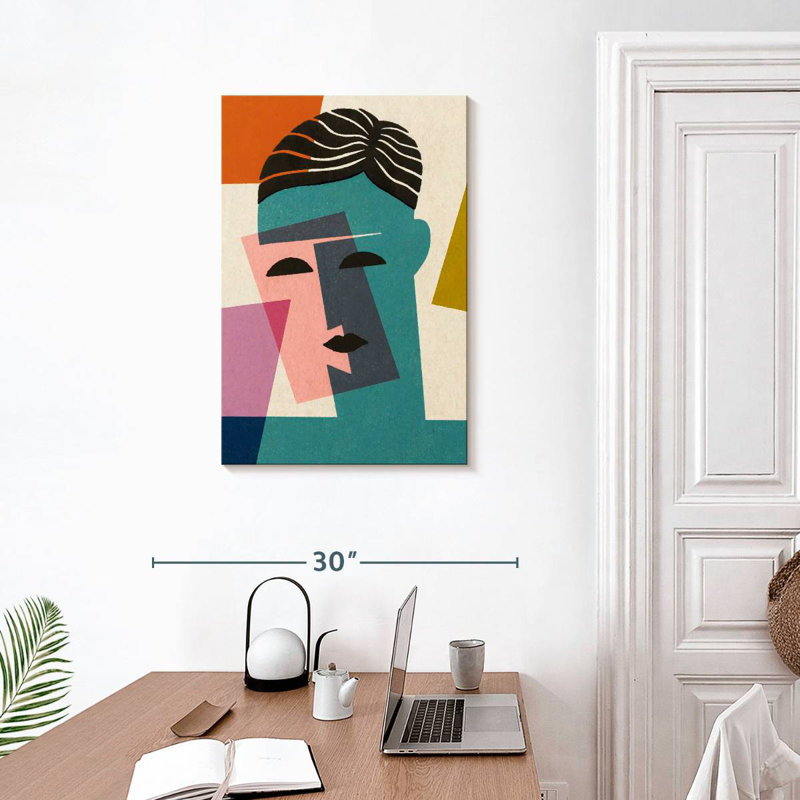 Portrait d'un homme abstrait Leisha, H 30 po x l 20 po