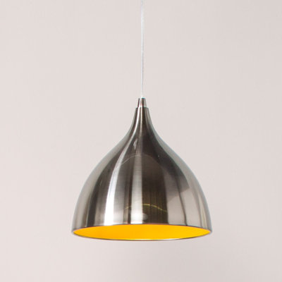 1 - Light Brushed Nickel Dome Pendant