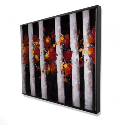 Trees And Fall Leaves Print On Canvas
