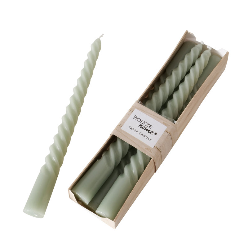 Unscented Taper Candle, Pale Green
